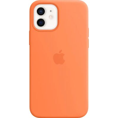 Apple iPhone 12/12 Pro Silikon MagSafe Hoes - Oranje Apple iPhone 12/12 Pro Silikon MagSafe Hoes - Oranje