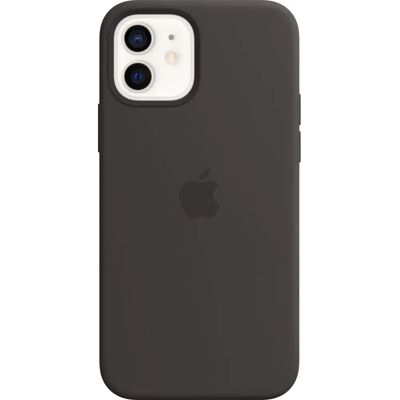 Coque en Silicone Apple avec MagSafe (iPhone 12/12 Pro) - Noire - Publicité Coque en Silicone Apple avec MagSafe (iPhone 12/12 Pro) - Noire - Publicité