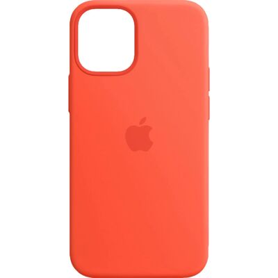 Coque en silicone MagSafe Apple pour iPhone 12 Mini Orange Électrique - Publicité Coque en silicone MagSafe Apple pour iPhone 12 Mini Orange Électrique - Publicité