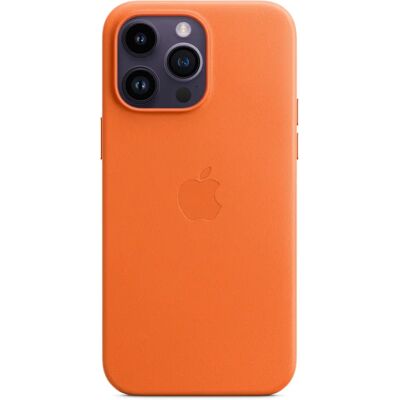 Lederen MagSafe Case voor iPhone 14 Pro Max - Oranje Lederen MagSafe Case voor iPhone 14 Pro Max - Oranje