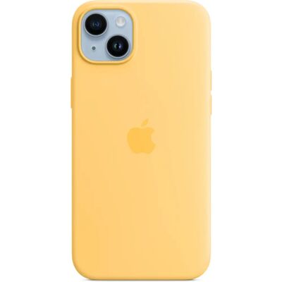 Coque en silicone Apple avec MagSafe (iPhone 14 Plus) - Couleur soleil - Publicité Coque en silicone Apple avec MagSafe (iPhone 14 Plus) - Couleur soleil - Publicité