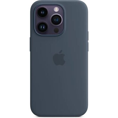 Apple iPhone 14 Pro Orage Bleu siliconen MagSafe hoes Apple iPhone 14 Pro Orage Bleu siliconen MagSafe hoes