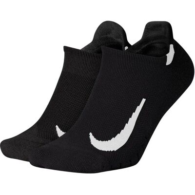 Nike Multiplier Running No-Show Socks - 2 Pairs - Black/White - M 5-8 Nike Multiplier Running No-Show Socks - 2 Pairs - Black/White - M 5-8