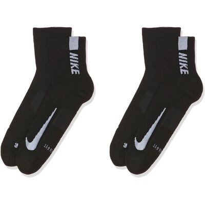 Nike Pack de 2 calcetines de correr hasta el tobillo - Unisex - Negro - XL Nike Pack de 2 calcetines de correr hasta el tobillo - Unisex - Negro - XL