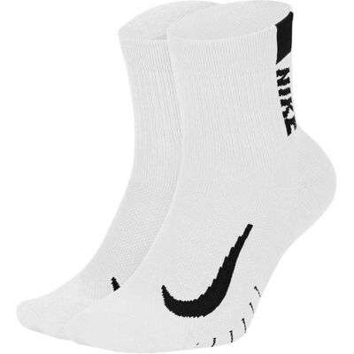 Nike Multiplier Enkel 2Pak Running Sokken - Wit/Zwart - M Nike Multiplier Enkel 2Pak Running Sokken - Wit/Zwart - M