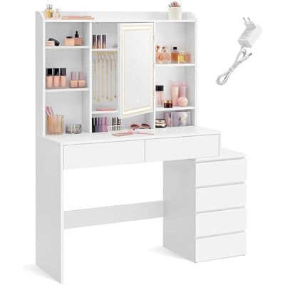 Coiffeuse Nuage Blanc VASAGLE avec Éclairage LED Réglable - Table de Maquillage - Publicité Coiffeuse Nuage Blanc VASAGLE avec Éclairage LED Réglable - Table de Maquillage - Publicité