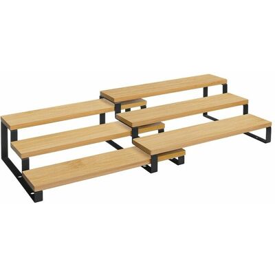 SONGMICS Natürliches Bambus erweiterbares Gewürzregal - Küchenorganizer SONGMICS Natürliches Bambus erweiterbares Gewürzregal - Küchenorganizer