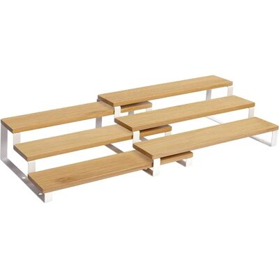 SONGMICS Natural + White Bamboo 2-Pack Expandable Spice Racks - Spice Rack SONGMICS Natural + White Bamboo 2-Pack Expandable Spice Racks - Spice Rack