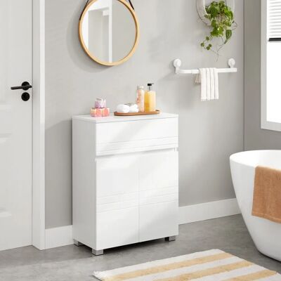 Armoire de bain blanche Vasagle - 60x30x80cm - Publicité Armoire de bain blanche Vasagle - 60x30x80cm - Publicité