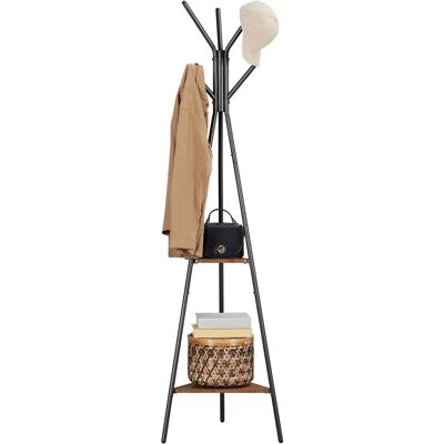 VASAGLE Rustik braune Dreieckige Garderobe mit Regalen - Garderobentyp VASAGLE Rustik braune Dreieckige Garderobe mit Regalen - Garderobentyp