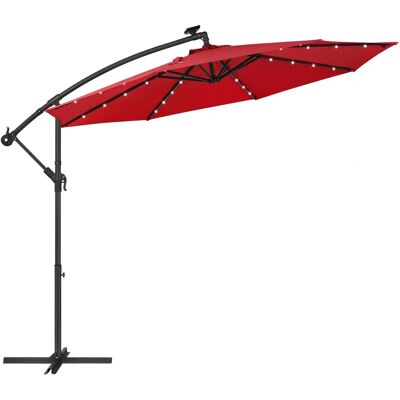 SONGMICS Szürke kertparasol napenergia LED világítással, 3 m SONGMICS Szürke kertparasol napenergia LED világítással, 3 m