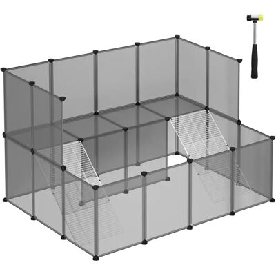 SONGMICS Grey Plastic Pet Fence Cage for Indoor Use - Pet Type SONGMICS Grey Plastic Pet Fence Cage for Indoor Use - Pet Type