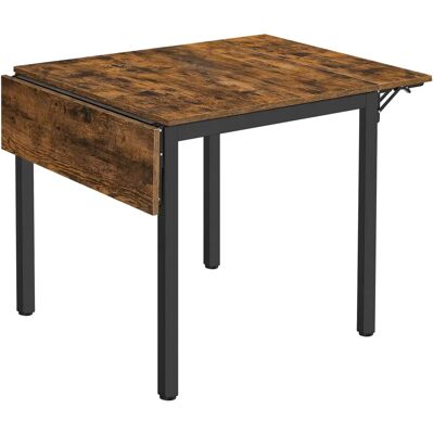 Table à manger pliante extensible - Gain de place, Vintage Marron/Noir Table à manger pliante extensible - Gain de place, Vintage Marron/Noir
