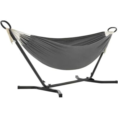 SONGMICS Graue 210x150cm Hängematte mit Ständer - Tragbar, 5 Höhen SONGMICS Graue 210x150cm Hängematte mit Ständer - Tragbar, 5 Höhen