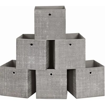 SONGMICS Taupe Aufbewahrungsboxen-Set - 6 faltbare Stoffwürfel SONGMICS Taupe Aufbewahrungsboxen-Set - 6 faltbare Stoffwürfel