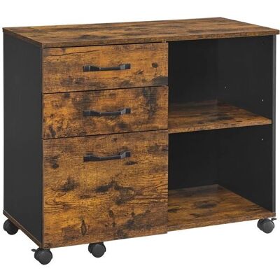 Armoire à 3 tiroirs VASAGLE avec compartiments ouverts - Brun rustique - Publicité Armoire à 3 tiroirs VASAGLE avec compartiments ouverts - Brun rustique - Publicité