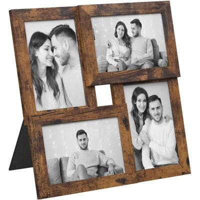 SONGMICS Cadre photo marron vintage 4 pièces - Collage mural - Publicité SONGMICS Cadre photo marron vintage 4 pièces - Collage mural - Publicité