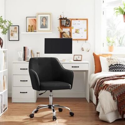SONGMICS Säädettävä toimistotuoli - Moderni ergonominen muotoilu - Musta - Toimistotuoli SONGMICS Säädettävä toimistotuoli - Moderni ergonominen muotoilu - Musta - Toimistotuoli