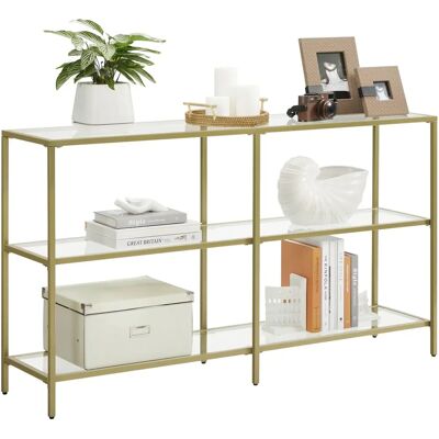 VASAGLE Gold Console Table with 3 Shelves - Modern Decor VASAGLE Gold Console Table with 3 Shelves - Modern Decor