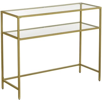 VASAGLE Konsolentisch - 2-stöckig Glas, Metallrahmen, Stellfüße VASAGLE Konsolentisch - 2-stöckig Glas, Metallrahmen, Stellfüße