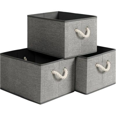 SONGMICS - 3er Set - gray - linen-look - Storage box SONGMICS - 3er Set - gray - linen-look - Storage box