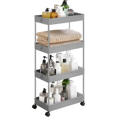 SONGMICS Storage Cart with 4 Levels - Gray - Small Space Organizer SONGMICS Storage Cart with 4 Levels - Gray - Small Space Organizer