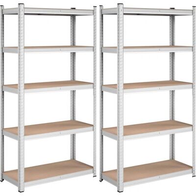 Estantería de Almacenaje SONGMICS Plata - 5 Niveles, 40x90x180cm Estantería de Almacenaje SONGMICS Plata - 5 Niveles, 40x90x180cm