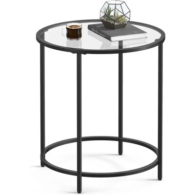 Pricenet Schwarzer Glastisch - Beistelltisch - Schwarz, Stahl, gehärtetes Glas Pricenet Schwarzer Glastisch - Beistelltisch - Schwarz, Stahl, gehärtetes Glas