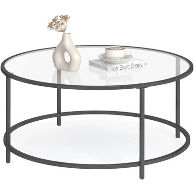 Vasagle Schwarzer runder Couchtisch - Couchtisch Vasagle Schwarzer runder Couchtisch - Couchtisch