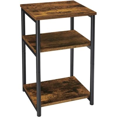 Pricenet Side Table with Shelves - Rustic Brown & Black Pricenet Side Table with Shelves - Rustic Brown & Black