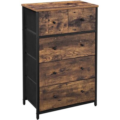 Songmics Rustik Stoff 5-Drawer Kommode - Aufbewahrungsorganizer Songmics Rustik Stoff 5-Drawer Kommode - Aufbewahrungsorganizer