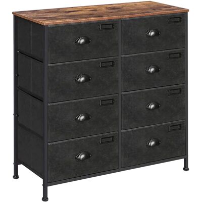 Songmics Rustikale Braun & Schwarze Kleiderschrank mit 8 Stoffschubladen Songmics Rustikale Braun & Schwarze Kleiderschrank mit 8 Stoffschubladen