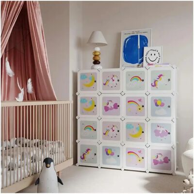 Dulap Modular pentru Copii SONGMICS - 16 Cuburi Dulap Modular pentru Copii SONGMICS - 16 Cuburi