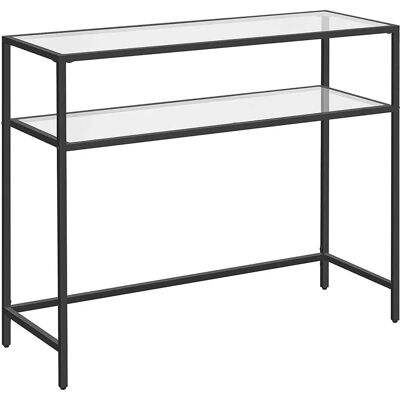 VASAGLE Schwarzer Glas-Konsolentisch - Moderner Minimalismus VASAGLE Schwarzer Glas-Konsolentisch - Moderner Minimalismus
