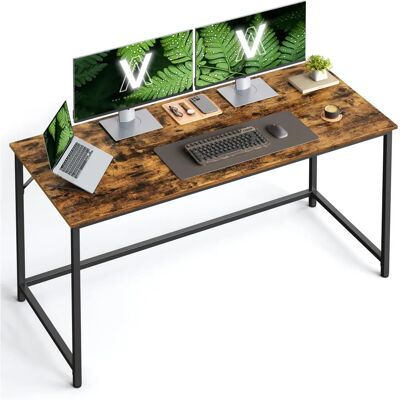 VASAGLE Rustic Brown and Black Office Desk - Desk VASAGLE Rustic Brown and Black Office Desk - Desk