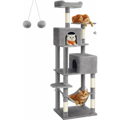 FEANDREA Cat Tree 191 cm Tall Light Grey - Cat Tree FEANDREA Cat Tree 191 cm Tall Light Grey - Cat Tree