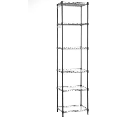 SONGMICS Black 6-Tier Adjustable Wire Shelving Unit SONGMICS Black 6-Tier Adjustable Wire Shelving Unit