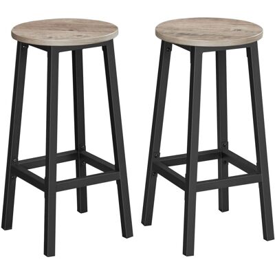 Vasagle Juego de 2 Taburetes de Bar - Acero, Estilo Industrial Vasagle Juego de 2 Taburetes de Bar - Acero, Estilo Industrial