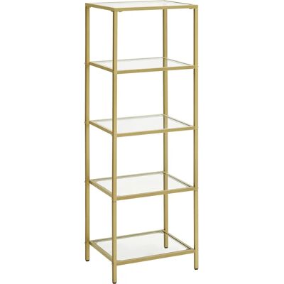 VASAGLE Étagère Or 5 Niveaux - Verre pour la Maison - Publicité VASAGLE Étagère Or 5 Niveaux - Verre pour la Maison - Publicité