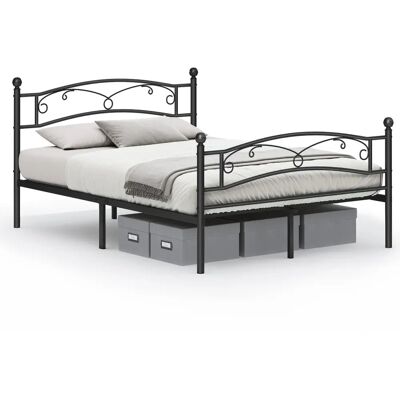 VASAGLE Doppelbettgestell Schwarz, passt 140x190 cm - Bettgestell VASAGLE Doppelbettgestell Schwarz, passt 140x190 cm - Bettgestell