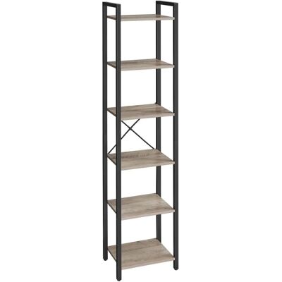 Étagère 6 niveaux en rustic brown et noir - Bibliothèque - Publicité Étagère 6 niveaux en rustic brown et noir - Bibliothèque - Publicité