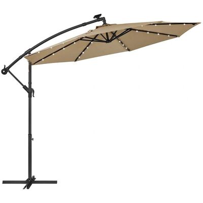 Ombrellone da giardino taupe SONGMICS con luci LED solari - Tipo di giardino Ombrellone da giardino taupe SONGMICS con luci LED solari - Tipo di giardino