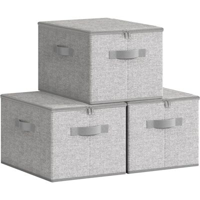 SONGMICS Set of 6 Foldable Storage Organiser Boxes - Storage, Handles, 40x30x25cm SONGMICS Set of 6 Foldable Storage Organiser Boxes - Storage, Handles, 40x30x25cm