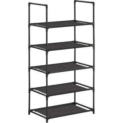 SONGMICS Black 5-Tier Metal Shoe Rack - Shoe Storage Organizer SONGMICS Black 5-Tier Metal Shoe Rack - Shoe Storage Organizer