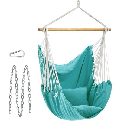 SONGMICS Türkis Hängesessel mit 2 Kissen - Innen/Außen SONGMICS Türkis Hängesessel mit 2 Kissen - Innen/Außen