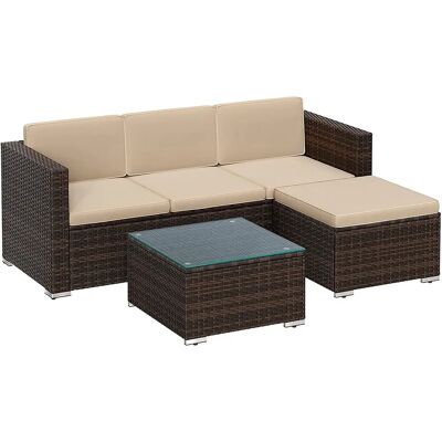 SONGMICS Braun + Taupe Gartenmöbel-Set - Outdoor SONGMICS Braun + Taupe Gartenmöbel-Set - Outdoor