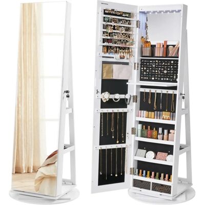Armoire à bijoux pleine longueur avec LED et station de maquillage - Publicité Armoire à bijoux pleine longueur avec LED et station de maquillage - Publicité