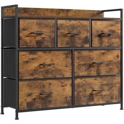 Songmics Modernes Braun und Schwarz 7-Türer Schrank - Sideboard Songmics Modernes Braun und Schwarz 7-Türer Schrank - Sideboard