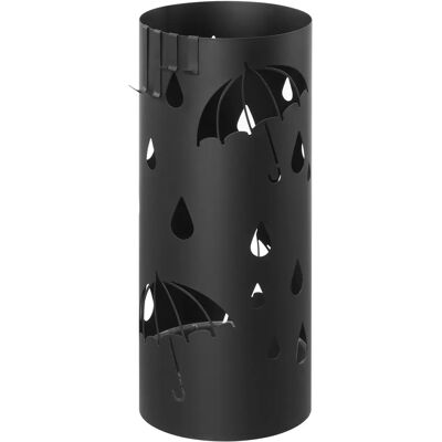 Pricenet Schwarzer Regenschirmständer mit Tropfschale & Haken Pricenet Schwarzer Regenschirmständer mit Tropfschale & Haken