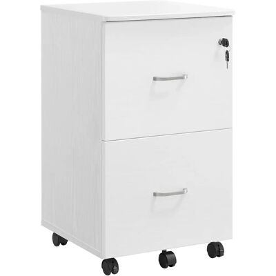 VASAGLE Caisson mobile blanc avec serrure - Rangement de bureau - Publicité VASAGLE Caisson mobile blanc avec serrure - Rangement de bureau - Publicité